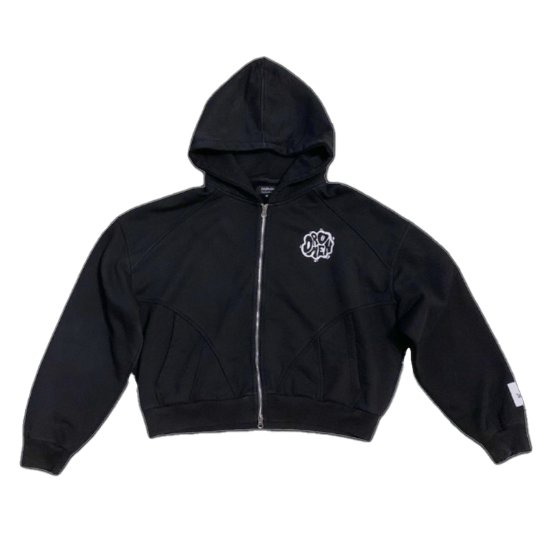 LUCID - WASHED ZIP HOODIE [BLACK]