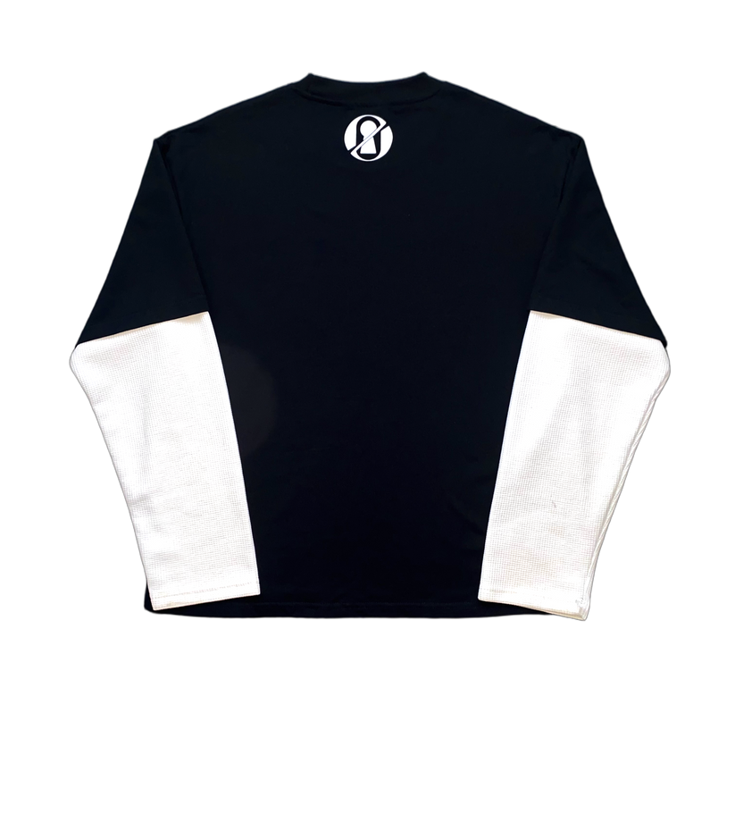 ECHO - DOUBLE LAYER TSHIRT [BLACK]