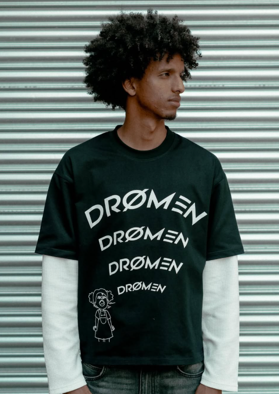 ECHO - DOUBLE LAYER TSHIRT [BLACK]